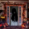 Cubierta de Puerta de Halloween de Amazon Transfronteriza Diseños de Banderas de Atmósfera de Terror de Viento Oscuro