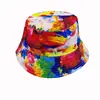 Sombrero de Pescador de Doble Cara Transfronterizo para Hombre y Mujer Primavera y Verano Ocio al Aire Libre Versátil Sombrero con Visera Protector Solar Sombrero de Cubo con Estampado Coreano de Moda