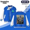 Chaqueta de béisbol Delta Force para niños, estilo primavera y otoño, chaqueta de bloques de color para niños mayores, top con temática de juego