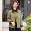 Novo casaco de outono da mamãe, estiloso, curto, estilo Chanel, para mulheres de meia-idade e idosas, outono e inverno, lã de alta qualidade dupla-face para mulheres