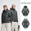 Chaqueta de Plumón Personalizada Otoño Invierno Hombres Mujeres con Capucha Desmontable Ligera Cálida Ropa Exterior Almacenamiento de Calor Ropa para Deportes al Aire Libre Estampado de Logo