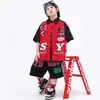 Traje de Ropa de Moda para Niños de Street Dance Niños Hip-Hop Marca de Moda Ropa para Niños Ropa Hiphop para Niños Holgada Ropa de Rendimiento para Motocicleta Niñas