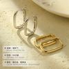 Pendientes minimalistas de plata de ley 925 con forma de U y hebilla ovalada para mujer, estilo frío, estilo Banyan Tree, joyería de plata Meilong