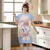 Pijamas de Sudeste Asiático Verano Sueltos Talla Grande Dulce Manga Corta Longitud Media Niña Suelta Manga Corta Bata de Noche para Comercio Exterior