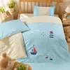Serie de Ropa de Cama para Siesta de Jardín de Infancia Juego de Tres Piezas: Sábana Bajera Acolchada Bordada de Algodón Puro, Funda Nórdica, Funda de Almohada Fabricante Venta al por Mayor para Uso Doméstico