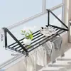 Estante secador para balcón de casa, escurridor de zapatos sin taladro, tendedero colgante, soporte para plantas