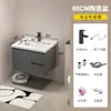 Juego de gabinete de baño de aleación de aluminio tipo panal, que incluye lavabo cerámico, lavamanos y mueble tocador con espejo