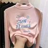Top Básico de Manga Larga Casual De Rong para Niños Colección Otoño/Invierno 2026 Nuevo Top de Otoño para Niñas con Cuello Semi-Alto