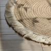 Alfombra tejida de algodón y lino nórdica con borlas, tapete redondo para piso, tapete tejido a mano con cuerda para casas de huéspedes, estudios y casas de té