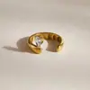 Anillo de Zirconia de Acero Inoxidable Jieding Joyería de Acero de Titanio para Mujeres Anillo de Diamante de Oro de 18 Quilates Joyería al por Mayor Anillo de Lujo Ligero