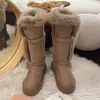 Botas de Neve Femininas Longas até a Coxa de Inverno com Solado Grosso, Aumentadoras de Altura, Forradas com Veludo Quente, Botas de Pelo de Cano Médio, Sapatos de Algodão Antiderrapantes, Emagrecedoras, Tamanho Plus