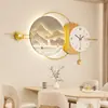 Pintura Decorativa de Restaurante Estilo Moderno Simples com Relógio, Arte de Parede com Fundo de Pedra e Arenito Pintura para Pendurar na Parede