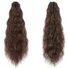 Peluca de Comercio Exterior Cola de Caballo para Mujer Cabello Largo Pinza Agarre Maíz Pelucas Calientes Moda Europea y Americana Cabello Largo Rizado Peluca de Fibra Química Cola de Caballo Alta
