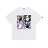 Fornecimento Atacadista Transfronteiriço de Marca Tendência de Comércio Exterior Algodão Puro Bape Cabeça de Macaco Tubarão Manga Curta Tubarão Macaco Camiseta