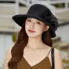 Sombrero de Pescador de Organza Floral de Ala Ancha para Mujer, Sombrero Elegante y con Estilo para Protección Solar, Sombrero de Playa de Moda para Viajes