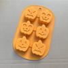 Molde de silicona para pastel con forma de calabaza de Halloween, molde para hornear DIY, molde para decoración de pasteles de azúcar con forma de calabaza de Halloween, 6 unidades
