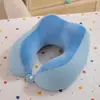 Almohada de Espuma Viscoelástica de Color Sólido en Forma de U, Almohada Redonda de Viaje para el Cuello, Almohada de Espuma Viscoelástica en Forma de U al por Mayor con Impresión de Logo
