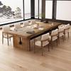 Mesa de Conferencias de Tablero Grande de Madera Maciza Escritorio de Oficina Mesa de Negociación Larga de Madera Maciza Combinación de Mesa y Sillas Banco de Trabajo Mesa de Conferencias Estilo Ejecutivo