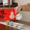 Juego de Té de Cerámica Cultural y Creativo de la Ciudad Prohibida, Juego de Regalo para Personas Mayores y Maestros, Regalos Prácticos de Alta Gama para Empresas