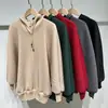 Sudadera con Pliegues de Tela Gruesa Estilo Miyake para Mujer con Capucha Otoño Invierno Nuevo Estilo Coreano Holgada Sudadera con Capucha Sensación de Alta Gama