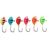 Anzol de Cabeça de Chumbo com Forma de Peixe de 6 Cores Transfronteiriço Gancho de Pesca 2,1g Micro Colorido Gancho de Pesca para Pesca no Gelo Isca Macia para Peixe Anzol de Pesca