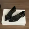 Zapatos de Mujer Otoño Nuevos de Gamuza Punta Fina Lujo Ligero Lentejuelas Lazo Boca Baja Zapatos de Salón Versátiles Estilo de Noche Zapatos para el Trabajo