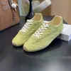 Zapatos de Entrenamiento Verdes Matcha Frescos y Juveniles Alemanes para Mujer Parche de Cuero Genuino Transpirables Retro Planos Casuales Zapatos Deportivos Zapatos de Forrest Gump