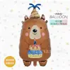 Chapéu de Aniversário Embalagem de Animal Balão de Filme de Alumínio Macaco Leão Panda Marrom Mizou Decoração de Festa Infantil Adereços para Fotos