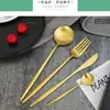 Junneng Juego de Cubiertos para Filete de Acero Inoxidable, Tenedor y Cuchara, Juego de Cuatro Piezas, Juego de Regalo de Comida Occidental Portuguesa