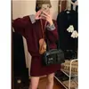[Conjunto de Duas Peças] Moletom de Manga Longa + Conjunto de Saia Tamanho Grande Menina Gorda Outono e Inverno Estilo Casual Japonês e Coreano