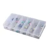 Caja de muestra rectangular transparente fija vertical de 6 rejillas caja de embalaje de componentes electrónicos caja de almacenamiento de herramientas de ferretería