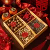 Prato de Frutas para Mesa de Madeira Prato de Doces para Casamento Arranjo para Noivado Guizi Decorativo para o Início da Vida Caixa de Frutas Secas em Madeira Maciça