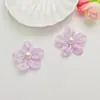 Adornos de Flor de Cinco Pétalos de Malla de Seda Brillante DIY, Accesorios de Flor Bordados a Mano con Perlas, Pasadores para Niños, Bolsos, Accesorios para Ropa