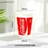 Copos de Papel da Coca-Cola, Copos de Papel Descartáveis, Copos de Papel Comercial com Dupla Camada e Tampas, Copos Espessados para Bebidas Quentes e Frias, Copos de Bebida no Atacado