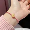 Shenzhen 999 Oro Puro Caricatura Manzana de la Paz Pulsera Tejida Rosa para Año del Zodiaco y Regalo del Día de San Valentín Venta al por Mayor