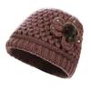 Chapéu de meia-idade e idoso para mulheres, chapéu de inverno engrossado com forro de lã, chapéu de homem velho quente, chapéu de mãe, chapéu de lã tricotado de outono para senhora idosa