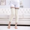 Leggings quentes de camada dupla com zíper, forrados com fleece completo em toda a volta, imitação de lã de cordeiro, joelheiras espessadas, outono e inverno