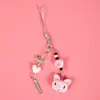 Al por Mayor Fabricante Nuevo Encantador Estilo Niña Kt Gato Colgantes para Teléfono Versátil Dulce Cadena de Teléfono Hecha a Mano Lanyard Accesorios
