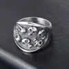 Anillo de titanio para hombre con calavera de vampiro, anillo de moda hipster no convencional, accesorios de moda SA386