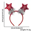 Diadema Decorativa Navideña para Niños, Ambiente de Fiesta Navideña, Accesorios para Fotos, Estrella con Borde Dorado, Diadema de Tira de Color de Árbol de Navidad