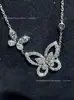 Collar Mariposa Fantasma para Mujer Versión Alta 18Kgf Duo Tridimensional Cinco Mariposas Cadena para Clavícula Lujo Ligero y de Gama Alta