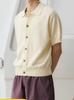 Camisa de Punto de Manga Corta con Solapa Texturizada de Gama Alta para Hombres y Mujeres, Camiseta Cardigan Texturizada Estilo Americano de Verano, Marca de Moda, Manga de Tres Cuartos con Tacto Fresco