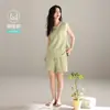 [Algodón Puro] Verano 2026 Nuevo Estilo Pijama de Mujer sin Mangas con Estampado de Cachorro y Almohadillas en el Pecho Conjunto de Ropa de Casa Ajustable