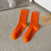 Calcetines de Algodón Color Caramelo para Primavera y Otoño para Mujer Estilo Japonés Color Sólido ins Calcetines de Moda de Altura Media Calcetines Apilados Calcetines Deportivos Estilo Coreano para Estudiantes
