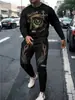 Traje de Sudadera con Cuello Redondo y Pantalón para Hombre Temu Transfronterizo Estampado 3D Moda Hip-Hop al Aire Libre Ropa Deportiva