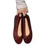 Zapatos planos slip-on de suela blanda, poco profundos, estilo vintage, versión de piel de caballo, nuevos para primavera y otoño 2026, con punta redonda, para mujer (estilo "abuela")