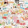 60 Piezas Ilustración Gato Dibujos Animados Linda Ilustración Gato Decoración Transfronteriza Funda de Teléfono Cuaderno Diario Pegatinas Venta al por Mayor