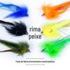 Ribbon fly Dragon tail fish fly fishing Luya isca biônica cristal fish head simulation 3D fish eye 2/0 big isca anzol de lã