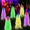 Nova Lâmpada de Chão Solar Halloween Fantasma Branco Festival do Fantasma Horror Atmosfera de Pátio Lâmpada Decorativa Lâmpada de Gramado
