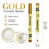 Caneta para pintura em cerâmica, caneta marcadora pintada à mão em porcelana óssea, utensílio de porcelana DIY à prova d'água e resistente ao desbotamento